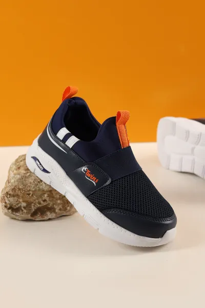 lacivert-turuncu-31-35-filet-twins-baskili-triko-bagciksiz-cocuk-spor-ayakkabi-257288