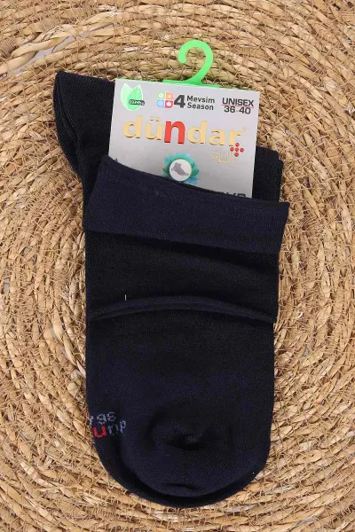 Lacivert Unisex Dört Mevsim Diyabetik Bambu Konç Çorap (36-40) 476994