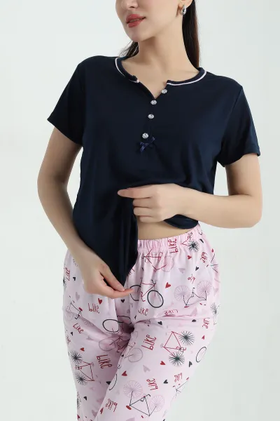 lacivert-viskon-dugmeli-kadin-pijama-takimi-347398