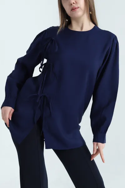 lacivert-yandan-baglamli-gomlek-bluz-338761