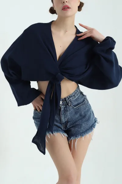lacivert-yarasa-kol-onu-baglamali-keten-bluz-337039