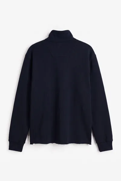 Lacivert Yarım Fermuarlı Erkek Sweatshirt 499405