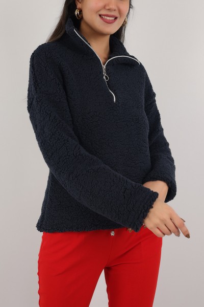 lacivert-yarim-fermuarli-yumos-sweat-153485