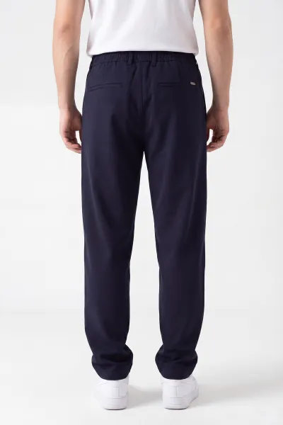 Lacivert Yeni Sezon Baggy Belden Bağlamalı Erkek Pantolon 453143