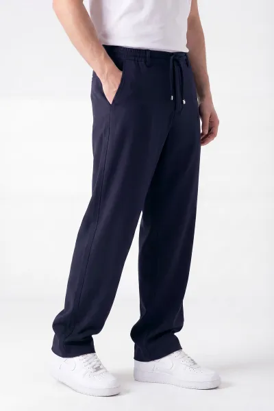 Lacivert Yeni Sezon Baggy Belden Bağlamalı Erkek Pantolon 453143