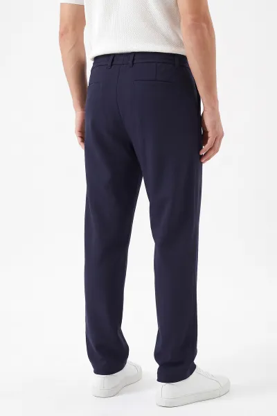 Lacivert Regular Fit Belden Bağlamalı Erkek Pantolon 493155