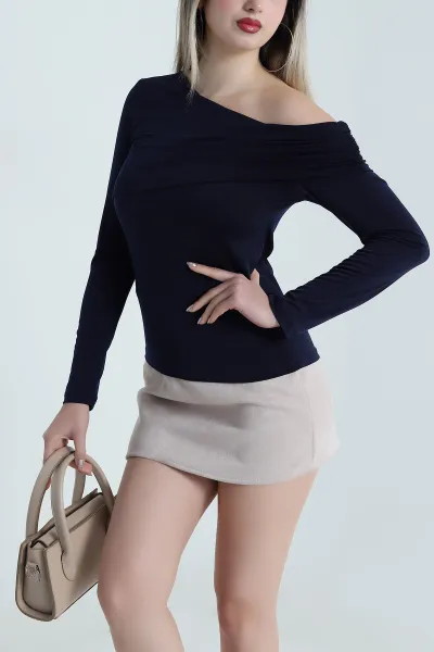 Lacivert Yeni Sezon Buzzy Kadın Bluz 490997