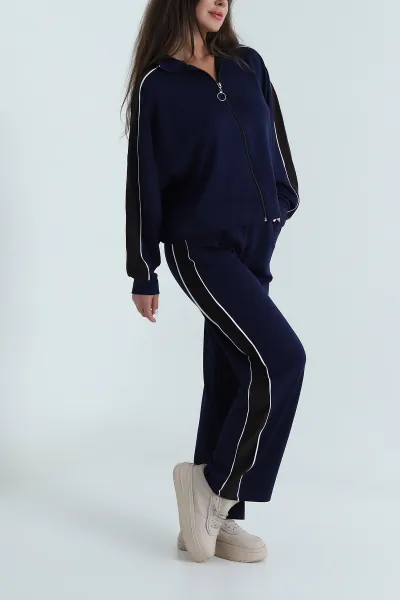 Lacivert Yeni Sezon Modal Kadın İkili Takım 487963