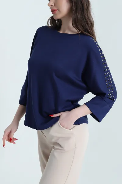 Lacivert Yeni Sezon Oysho Kadın Bluz 440518