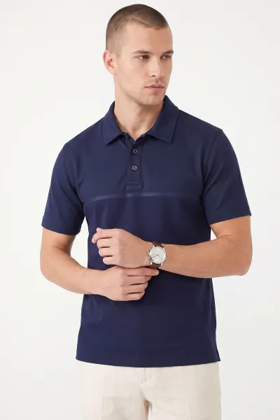 Lacivert Yeni Sezon Polo Yaka Erkek Tişört 471784