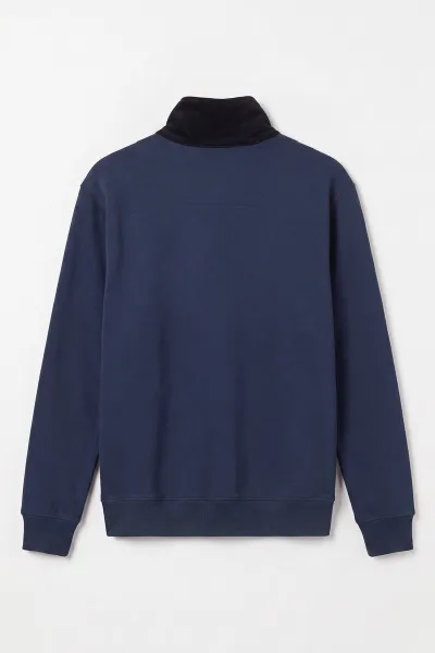 Lacivert Yeni Sezon Yarım Fermuarlı Erkek Sweatshirt 501128