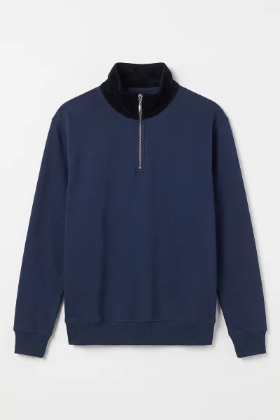 Lacivert Yeni Sezon Yarım Fermuarlı Erkek Sweatshirt 501128