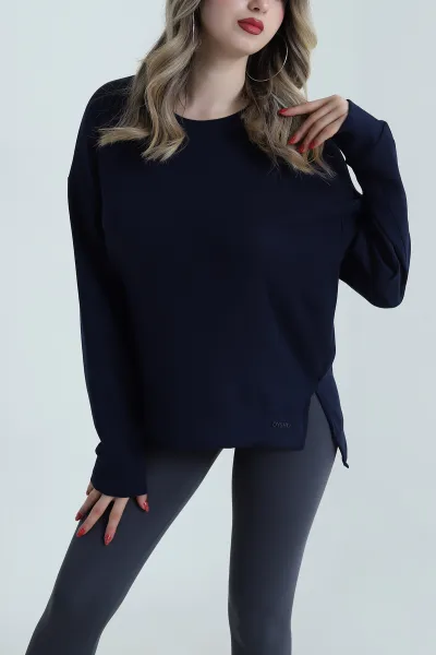 Lacivert Yırtmaçlı Oysho Kadın Sweat 486332