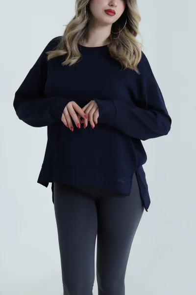 Lacivert Yırtmaçlı Oysho Kadın Sweat 486332