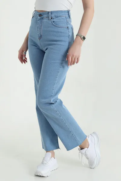 Lazer Paça Likralı Kadın Kot Pantolon 444056