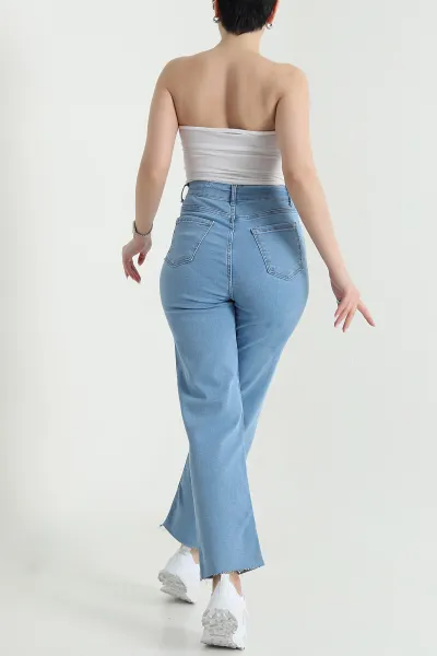 Lazer Paça Likralı Kadın Kot Pantolon 444056
