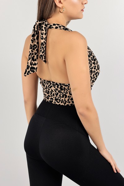 Leopar Bağlamalı Desenli Bluz 104855