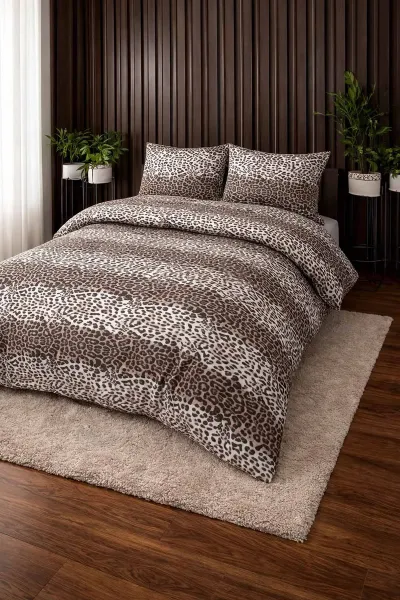 Leopar Desenli 200x240 Çift Kişilik Nevresim Takımı 479236