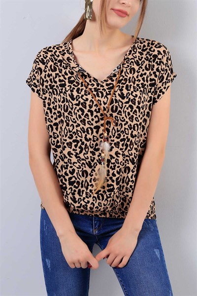 Leopar Desenli Bluz 16919b