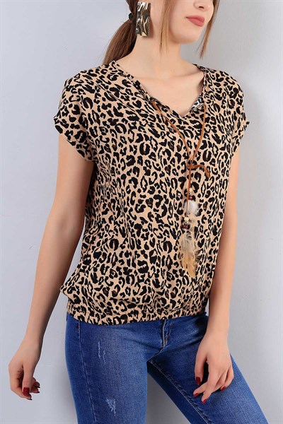 Leopar Desenli Bluz 16919b