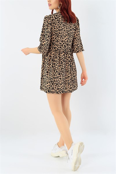 Leopar Desenli Elbise 29717B