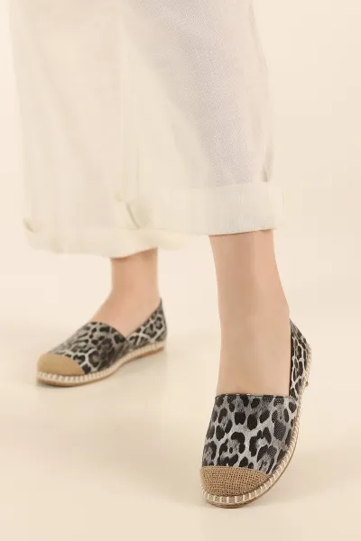 Leopar Desenli Kadın Espadril Ayakkabı 348958
