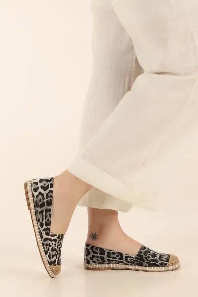Leopar Desenli Kadın Espadril Ayakkabı 348958