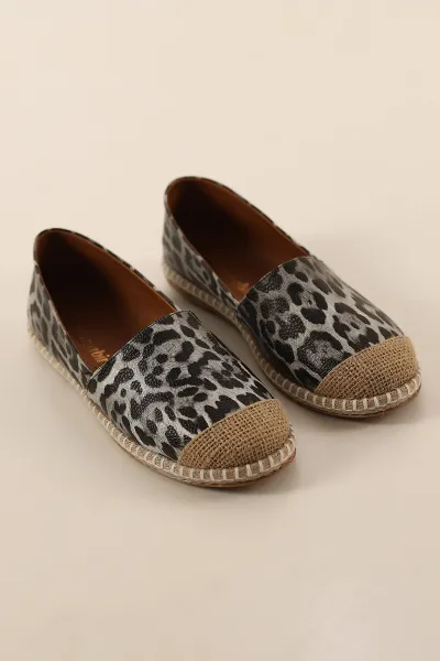Leopar Desenli Kadın Espadril Ayakkabı 348958