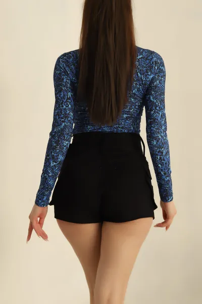 Leopar Desenli Sendy Kumaş Bluz 268449