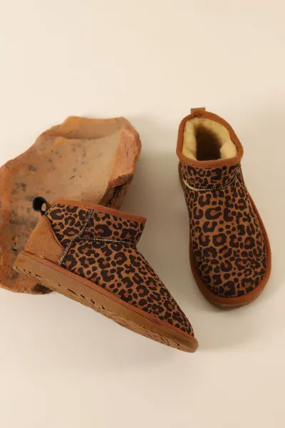Leopar Desenli Süet İçi Tüylü Kadın Bot 315013