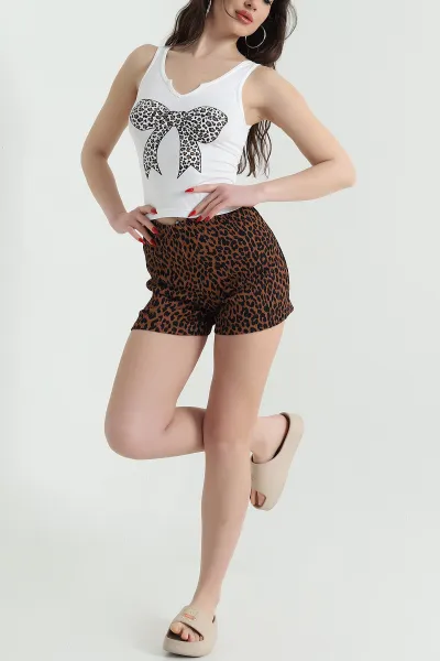 Leopar Fitilli Baskılı Kadın İkili Takım 437867