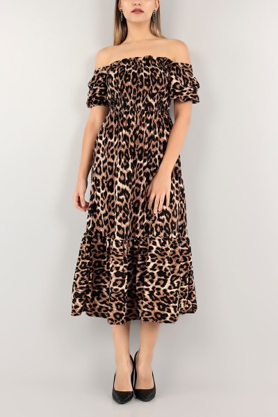 Leopar Gipeli Dokuma Elbise 112943