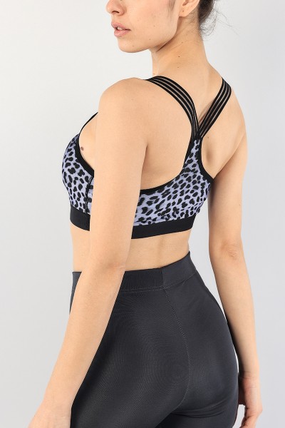 Leopar Kaplı Çapraz Lastikli Büstiyer 90814