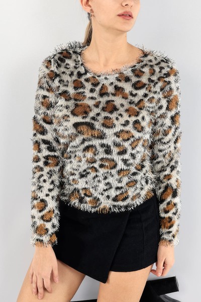 Leopar Sakallı Tasarım Bluz 92541