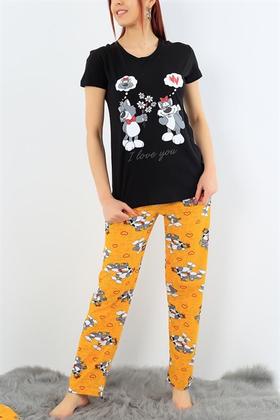 Likralı Bayan Pijama Takımı 31383