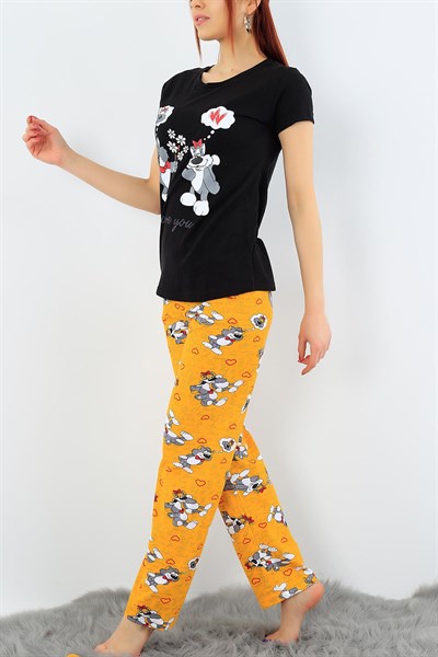 Likralı Bayan Pijama Takımı 31383