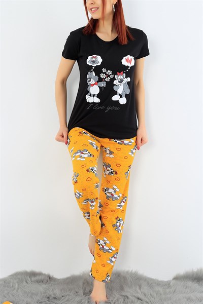 Likralı Bayan Pijama Takımı 31383