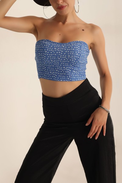 Likralı Desenli Bluz 193879