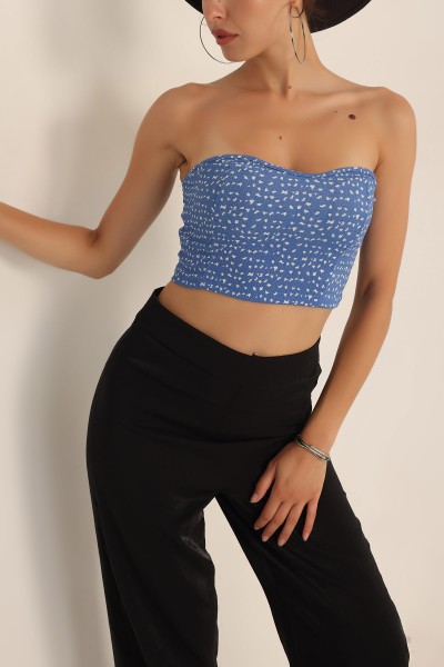 Likralı Desenli Bluz 193879