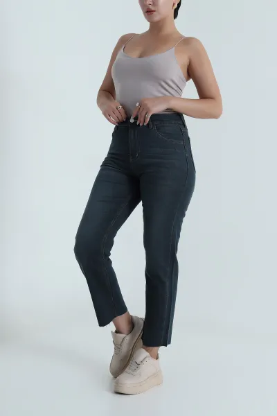 Likralı Lazer Paça Kadın Kot Pantolon 481904