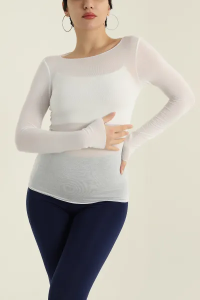 Likralı Transparan Kadın Bluz 421310
