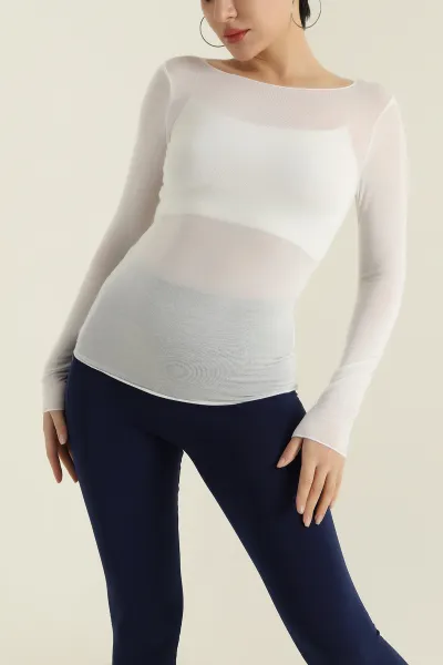 Likralı Transparan Kadın Bluz 421310