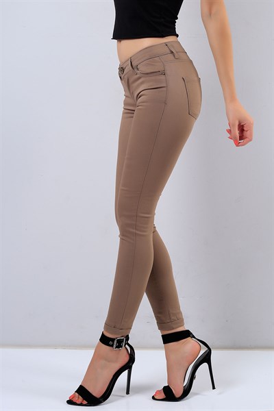 Likralı Vizon Bayan Kot Pantolon 16857B