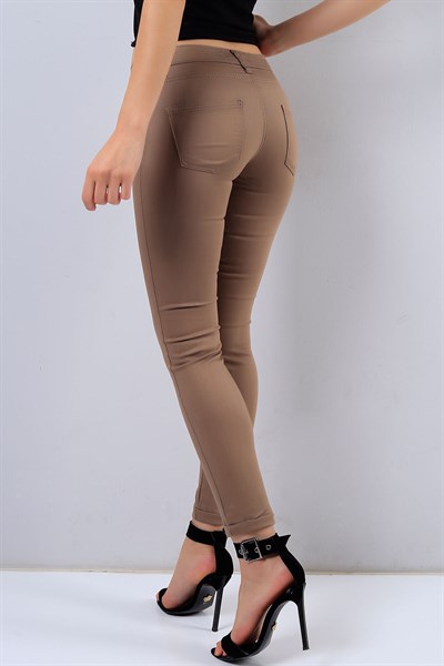 Likralı Vizon Bayan Kot Pantolon 16857B