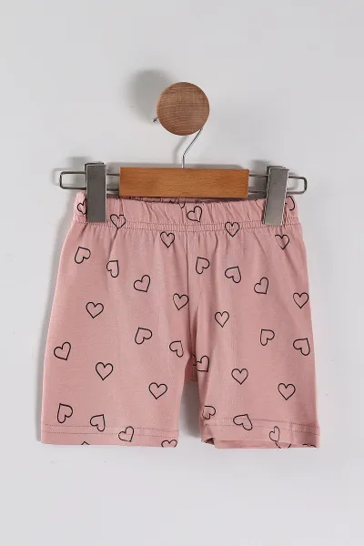 Lila (0-4 Yaş) Ice Cream Baskılı  Tişörtlü ve Şortlu Kız Çocuk Yazlık Takım 468398