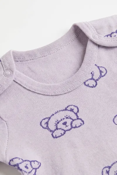 Lila (0-9 Ay) Ayı   Desenli     Bebek Çıtçıtlı Badi 482344