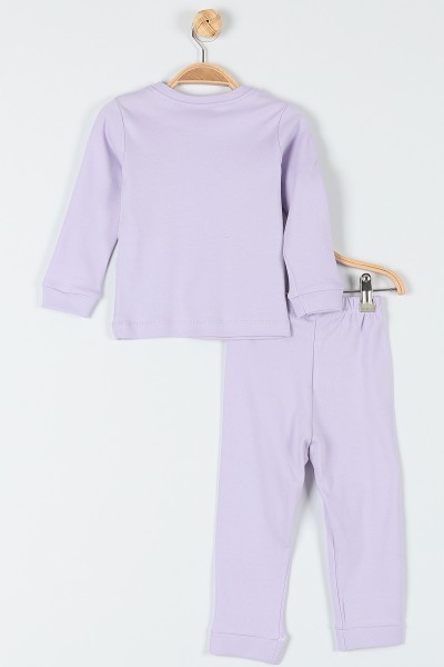 Lila (1-3 Yaş) Hello Friends Baskılı Kız Bebe Pijama Takım 181888