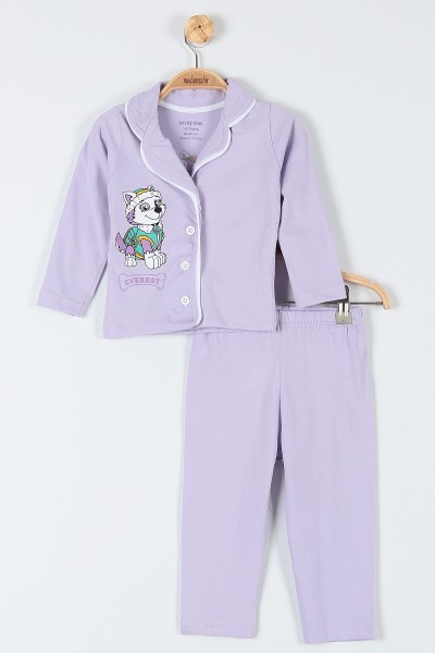 Lila (1-3 Yaş) Köpek Everest Baskılı Kız Bebe Pijama Takım 181861