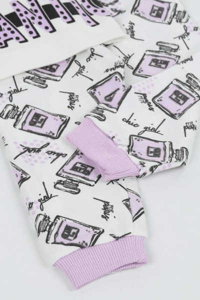 Lila (1-3 Yaş) Parfümlü Desen Kız Çocuk Pijama Takım 135555