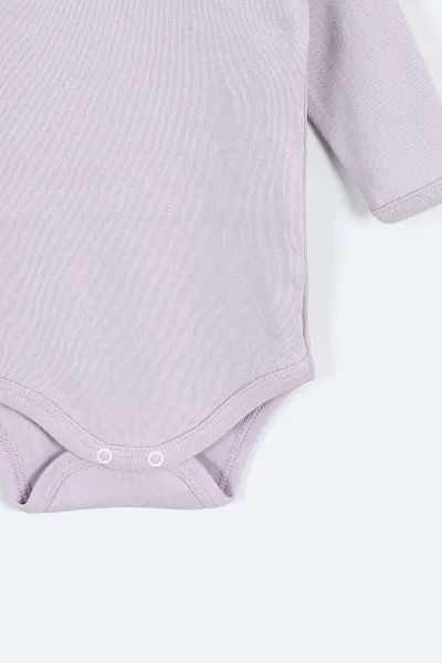 Lila (1-3 Yaş   ) Uzun Kol Düz Bebek&Çocuk  Çıtçıtlı Badi 401350